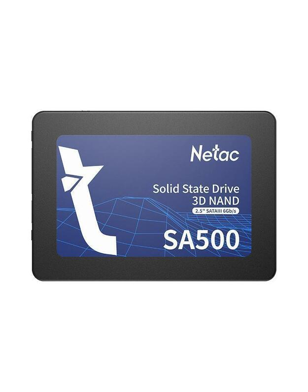 SSD|NETAC|SA500|1TB|SATA 3.0|3D NAND|Write speed 475 MBytes/sec|Read speed 530 MBytes/sec|2,5"|TBW 480 TB|MTBF 1500000 hours|NT01SA500-1T0-S3X