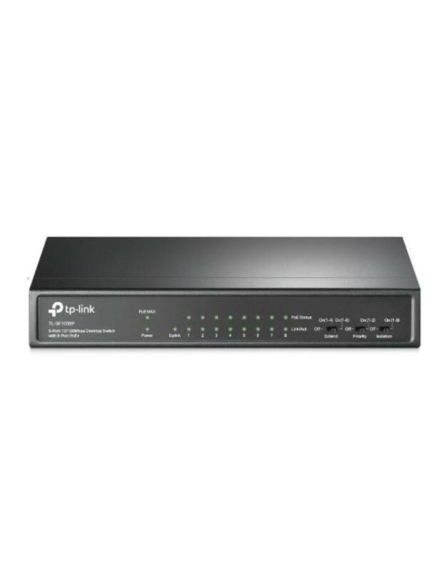 Switch|TP-LINK|TL-SF1009P|Desktop/pedestal|9x10Base-T / 100Base-TX|PoE+ ports 8|TL-SF1009P