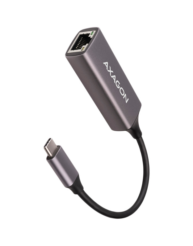 AXAGON ADE-TRC Type-C USB3.2 Gen 1 - Gigabit Ethernet 10/100/1000 Adapter, metal, titan grey