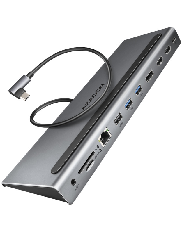 Axagon Multiport USB-C 5Gbps TRIPLE 4K DISPLAY hub HMC-4KX3
