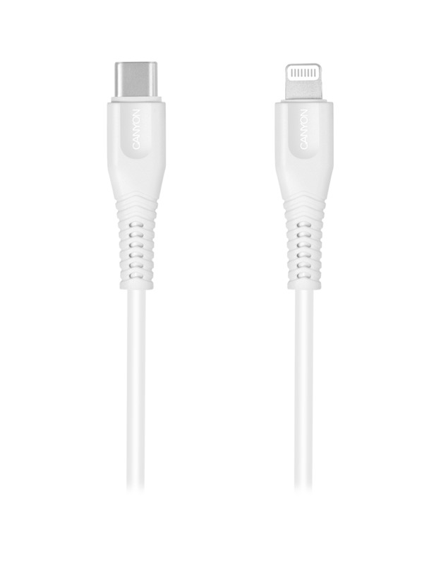 CANYON cable MFI-4 Type-C to Lightning 1.2m White