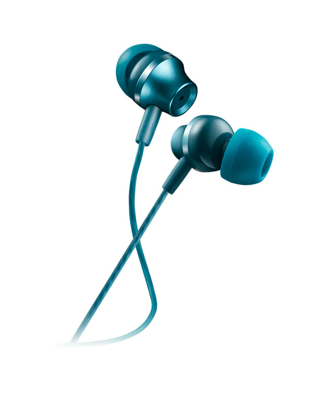 CANYON SEP-3, Stereo earphones with microphone, metallic shell, cable length 1.2m, Blue-green, 22*12.6mm, 0.012kg