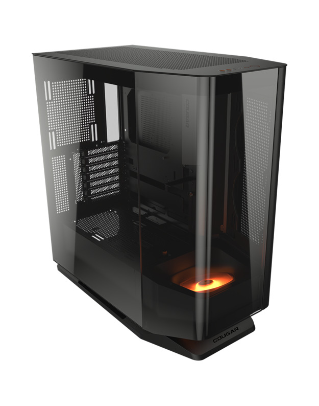 COUGAR | FV270 Black | PC Case | Mid tower / Tempered, Curved Glass Perimeter / Quick Detachable Air Filters / Up to 9 Fans (1x120mm RGB Preinstalled) / Black