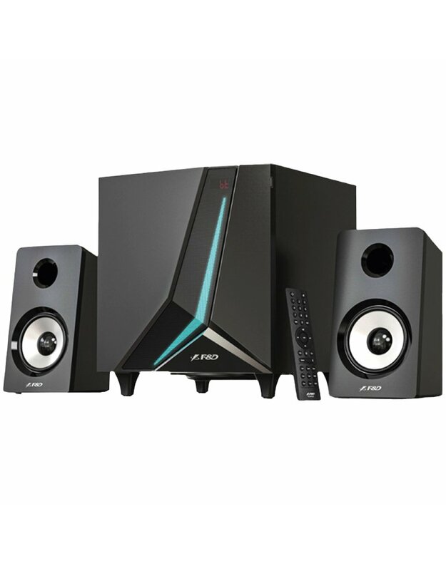 F&D F670X 2.1 Multimedia Speakers, 70W RMS, Full range speaker: 2x3.5"+ 6.5" Subwoofer, BT 5.3/AUX/USB/Coaxial/LED Display/RGB multi-color lighting mode/ Remote Control/ Black