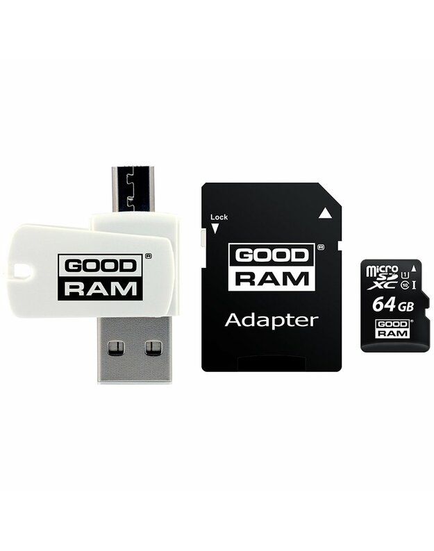 GOODRAM All in One 64GB MICRO CARD class 10 UHS I + card reader, EAN: 5908267930281