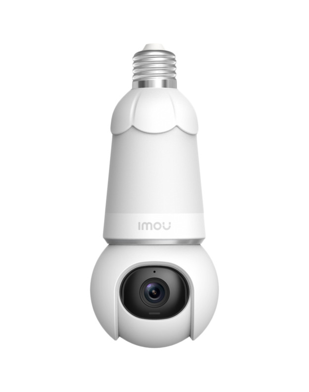 Imou 5MP Wi-Fi PTZ Bulb camera, H.265, 2.8 mm lens, Smart Full-Color Night Vision, Panoramic Pan & Tilt (340° Coverage), Built-in Mic & Speaker, Siren, Built-in Spotlight, Wi-Fi 6, Human/Vehicle Detection, Smart Auto Tracking, 350 Lumen