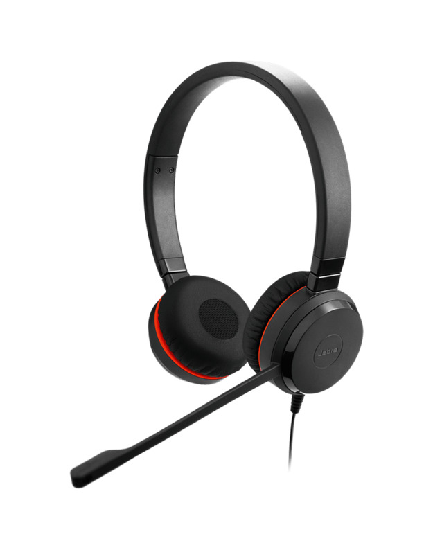 JABRA EVOLVE 30 II UC Stereo USB Headband, Noise cancelling, USB and 3.5 connectivity, with mute-button and volume control on the cord, with leather ear cushion
