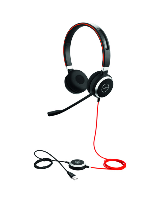 JABRA EVOLVE 40 UC Stereo USB Headband, Noise cancelling, USB and 3.5 jack connectivity, with mute-button and volume control on the cord, Busylight , Discret boomarm