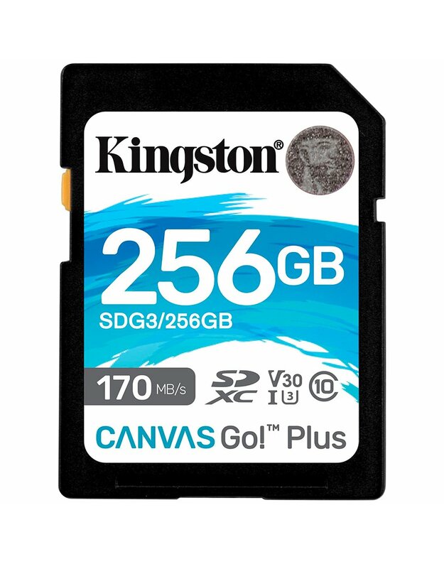 Kingston 256GB SDXC Canvas Go Plus 170R C10 UHS-I U3 V30, EAN: 740617301519