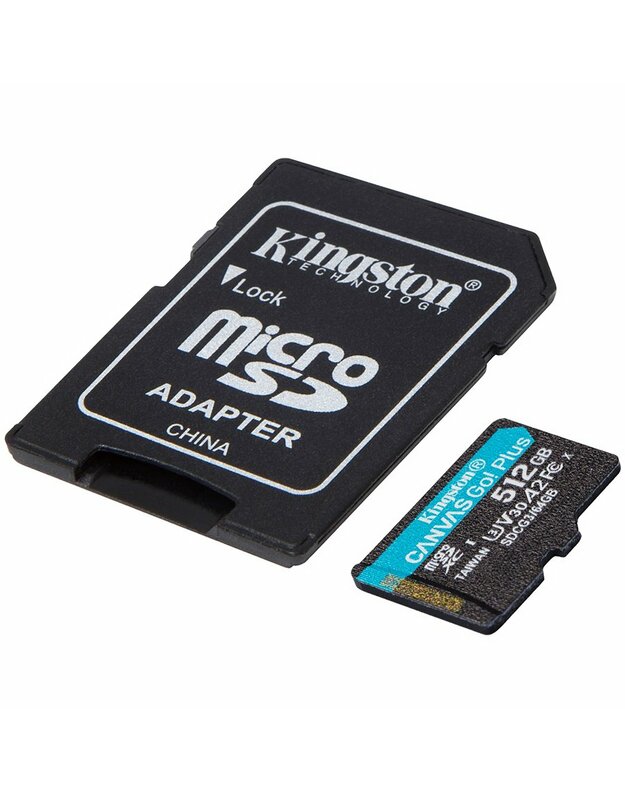 Kingston 512GB microSDXC Canvas Go Plus 170R A2 U3 V30 Card + ADP, EAN: 740617301328