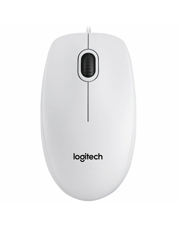 LOGITECH B100 Corded Mouse - WHITE - USB - B2B