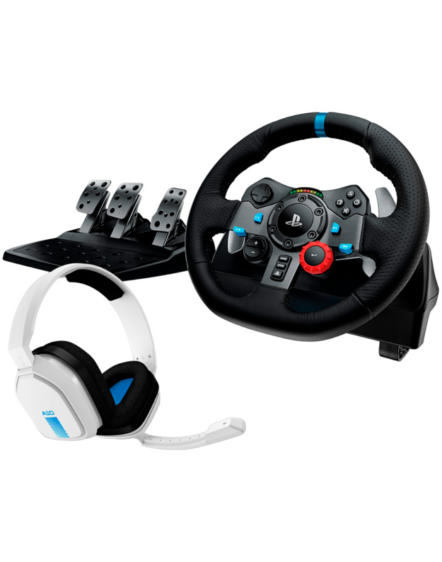 LOGITECH G29 Driving Force Racing Wheel for PS + Astro A10 - WHITE