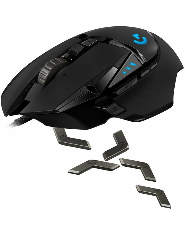 LOGITECH G502 Corded Gaming Mouse - HERO - BLACK - USB - EWR2