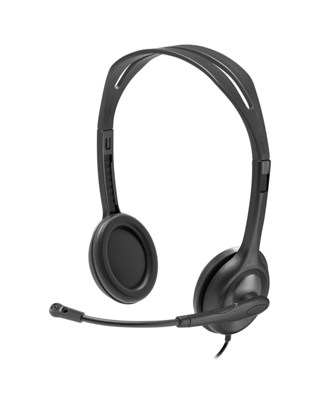 LOGITECH H111 Corded Stereo Headset - BLACK - 3.5 MM