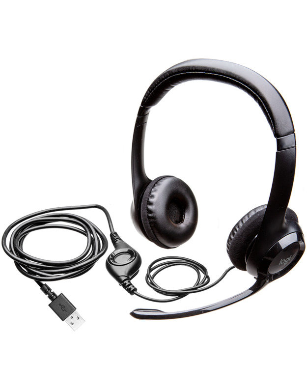 LOGITECH H390 Corded Headset - BLACK - USB