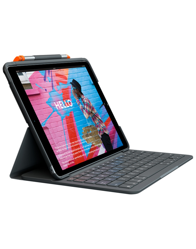 LOGITECH Slim Folio for iPad (7th, 8th, & 9th gen) - BT - GRAPHITE - NORDIC