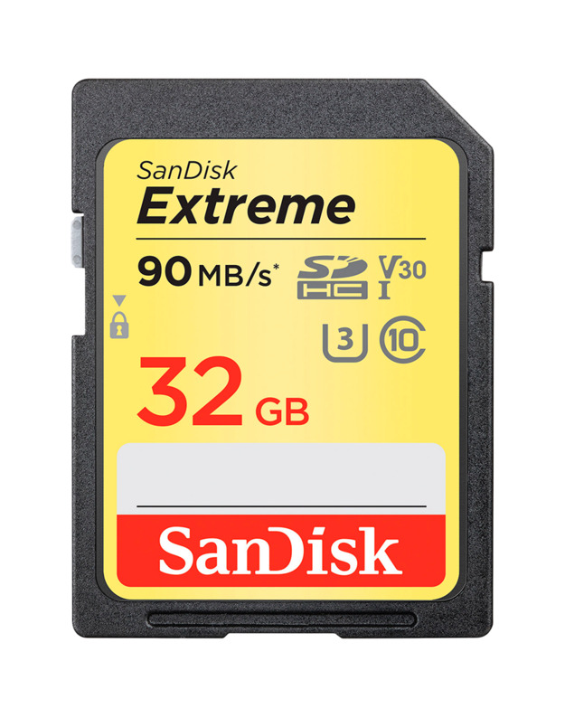 SanDisk Extreme 32GB Memory Card up to 100MB/s, UHS-I, Class 10, U3, V30, EAN: 619659188924