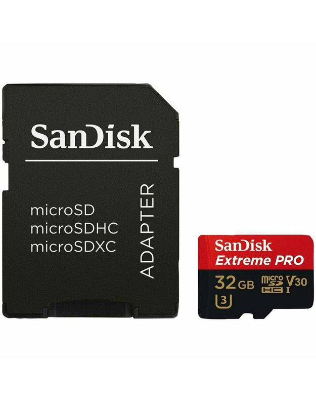 SanDisk Extreme PRO microSDHC 32GB + SD Adapter + RescuePRO Deluxe 100MB/s A1 C10 V30 UHS-I U3, EAN: 619659155414