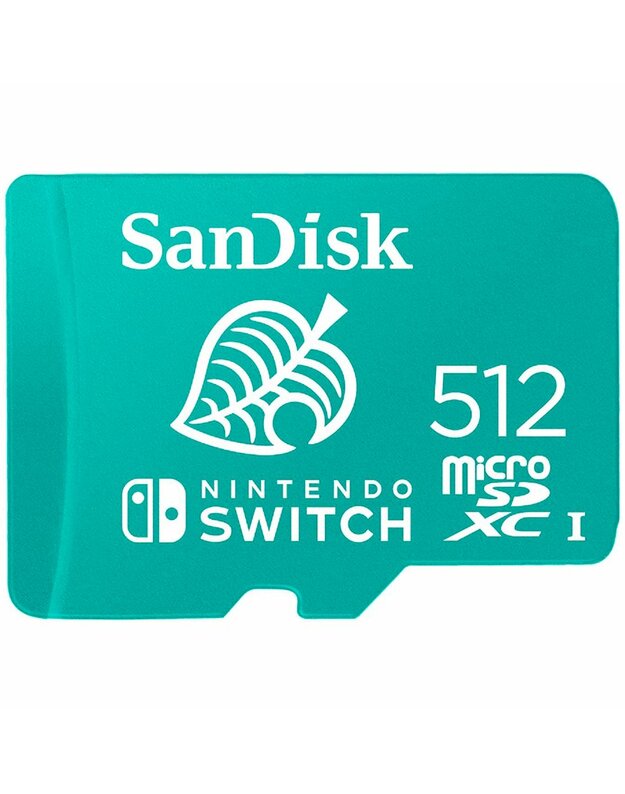 SanDisk microSDXC card for Nintendo Switch 512GB, up to 100MB/s Read, 60MB/s Write, U3, C10, A1, UHS-1, EAN: 619659184650