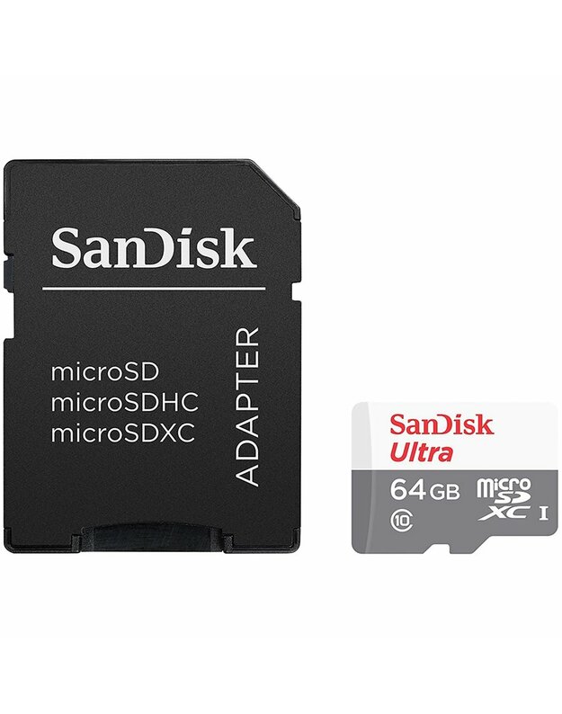 SanDisk Ultra microSDXC 64GB + SD Adapter 100MB/s Class 10 UHS-I, EAN: 619659185060