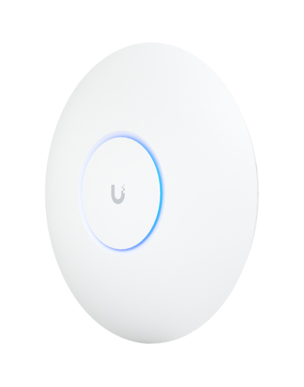 UBIQUITI U6 Pro; WiFi 6; 6 spatial streams; 140 m² (1,500 ft²) coverage; 350+ connected devices; Powered using PoE; GbE uplink.