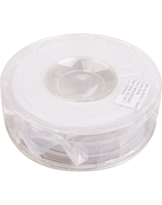 3D spausdinimo plastikas PETG, 1.75mm, 1kg, baltas