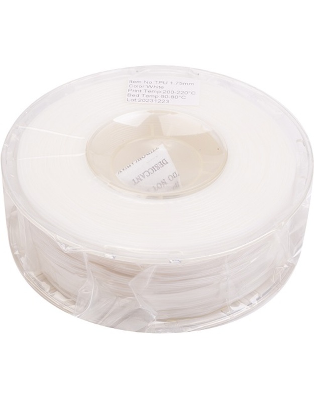 3D spausdinimo plastikas TPU, 1.75mm, 1kg, baltas