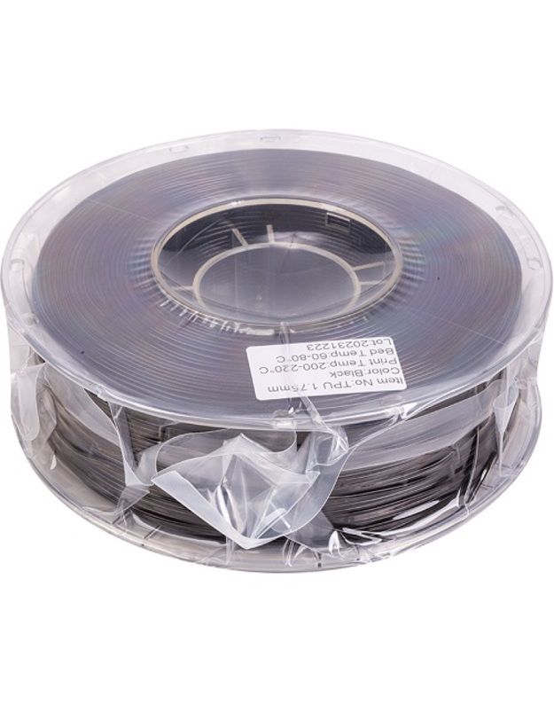 3D spausdinimo plastikas TPU, 1.75mm, 1kg, juodas