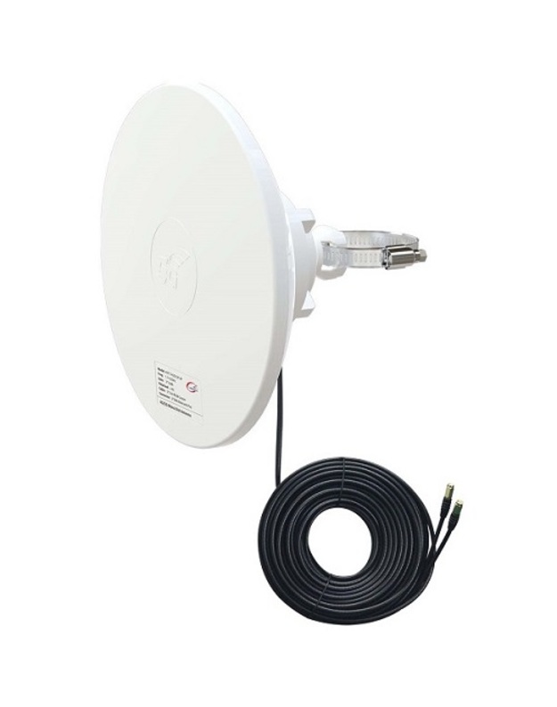 5G / LTE / CBRS 2x2MIMO antena, 1.7-4.2GHz, 2x 12dBi, IP67