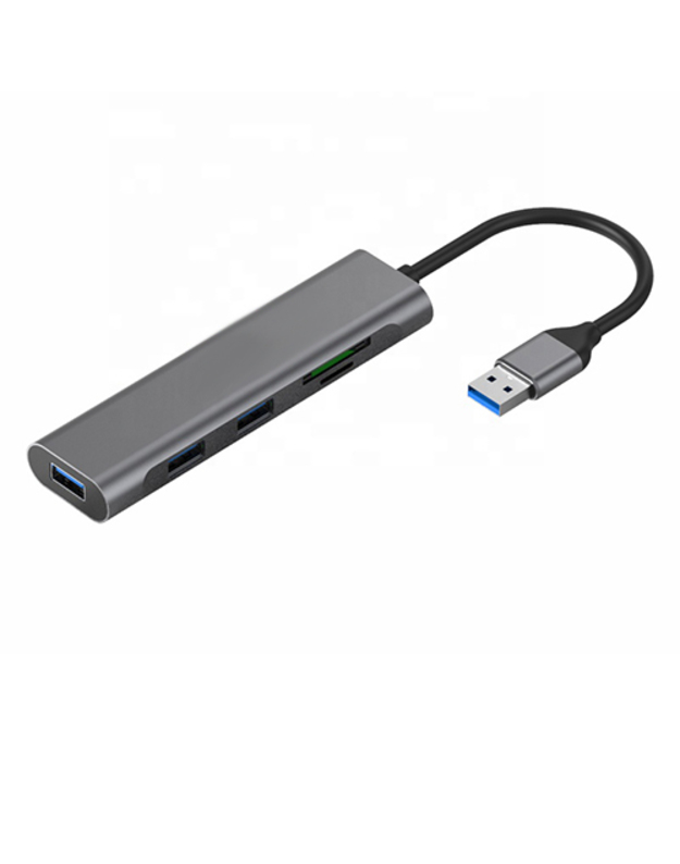 Adapteris USB 3.0 - 3 x USB 3.0, SD, TF