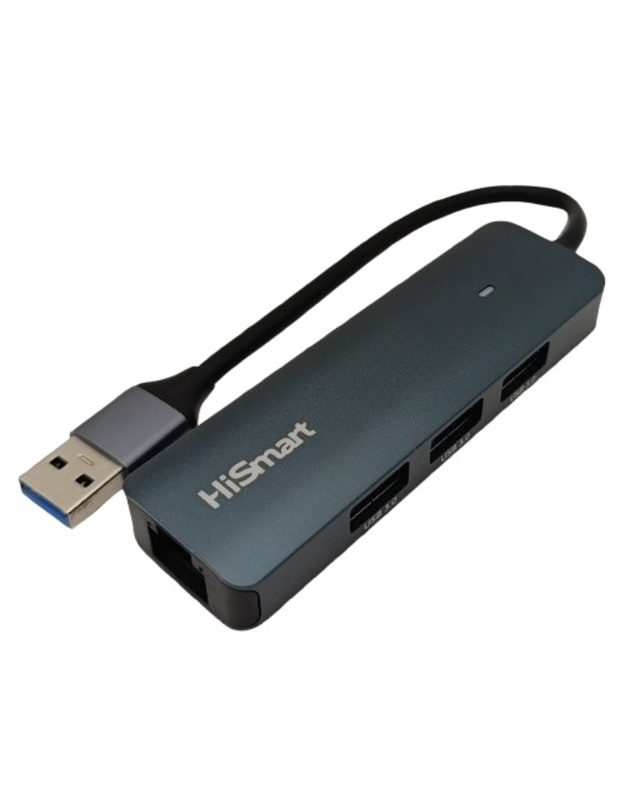 Adapteris USB-A - 3x USB 3.0, RJ45