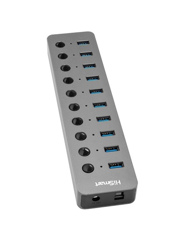 Adapteris USB Type-A 3.0 - 10 x USB 3.0 su jungikliais