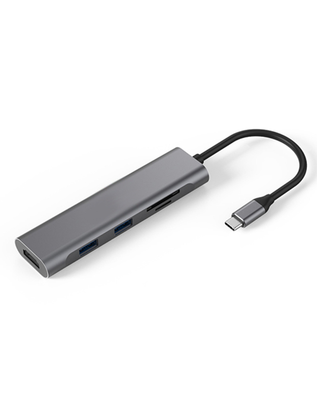 Adapteris USB Type-C - 2 x USB 3.0, HDMI, SD, TF