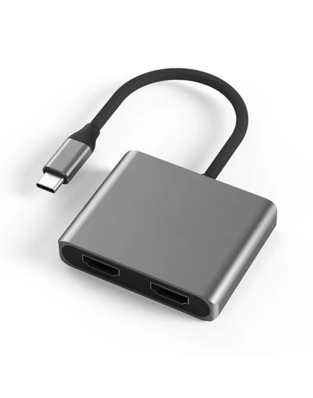 Adapteris USB Type-C - 2x HDMI 4K