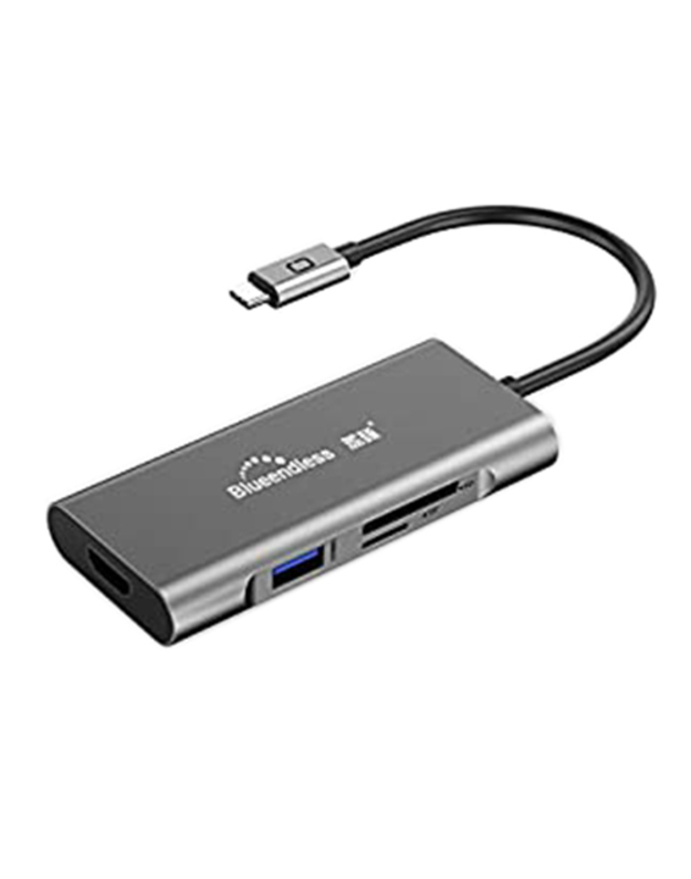 Adapteris USB Type-C - 3 x USB 3.0, Type-C PD, HDMI, SD, TF