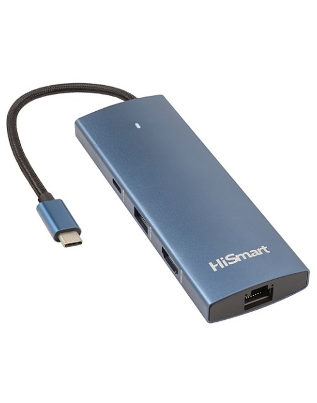 Adapteris USB Type-C - HDMI, LAN, 3x USB Type-A, 1x USB Type-C, PD100W, SD+TF