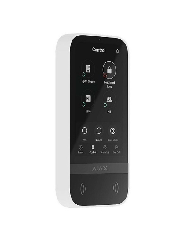 Ajax KeyPad TouchScreen belaidė valdymo klaviatūra liečiamu ekranu (balta)