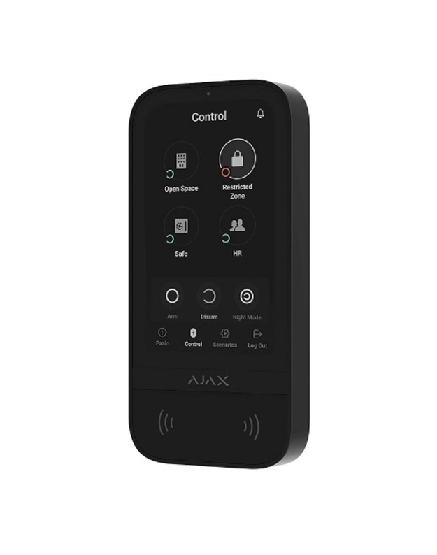 Ajax KeyPad TouchScreen belaidė valdymo klaviatūra liečiamu ekranu  (Juoda)