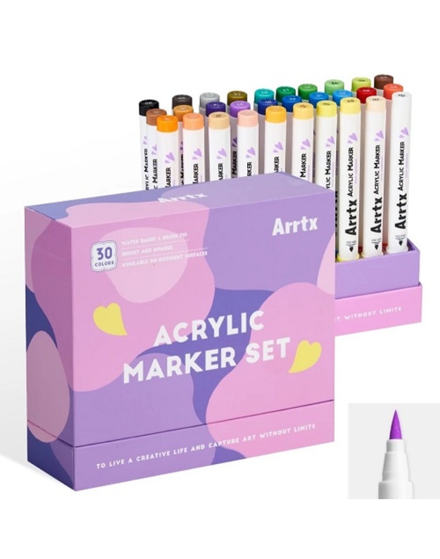 Akriliniai markeriai - flomasteriai ARRTX 30B, 30 spalvų