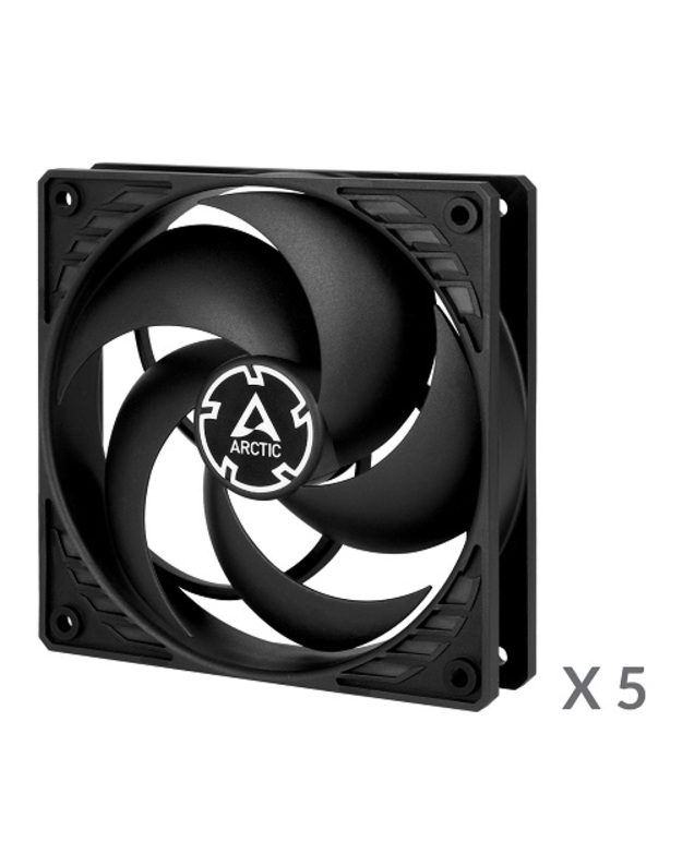 ARCTIC P12 korpuso ventiliatoriai, 3-pin, 120mm, 5vnt., juodi