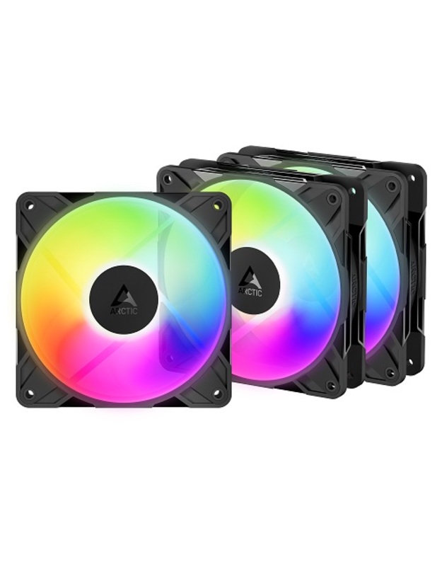 ARCTIC P12 PRO Reverse PWM PST A-RGB korpuso ventiliatoriai, 4-pin, 120mm, 3vnt.