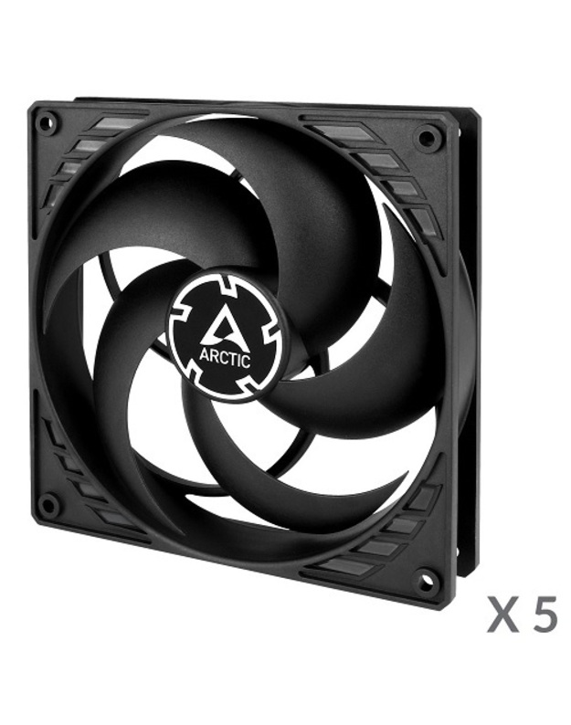 ARCTIC P14 korpuso ventiliatoriai, 3-pin, 140mm, juodi, 5 vnt.