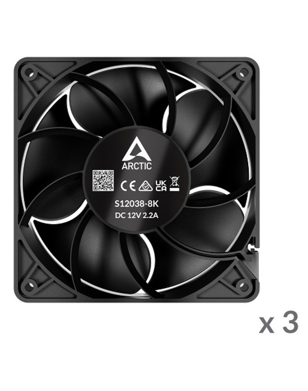 ARCTIC S12038-8 serverio ventiliatoriai, 4-pin, 120mm, 3 vnt.