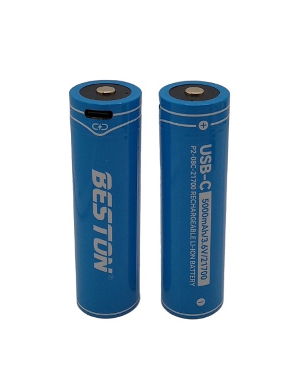 Baterija 21700 įkraunama su USB-C lizdu, 3.6V, 5000mAh, Li-Ion, 2vnt.