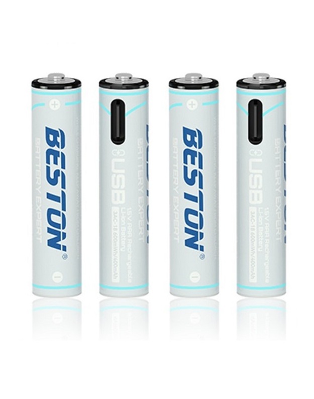 Baterijos AAA įkraunamos su USB-C lizdu, 400mAh, Li-Ion, 4 vnt.