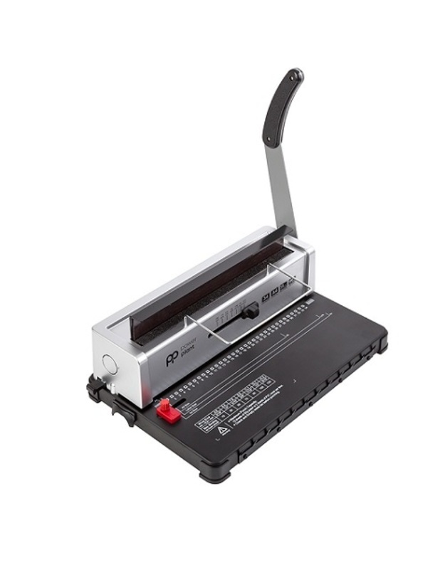 Dokumentų įrišimo aparatas metalinėmis spiralėmis