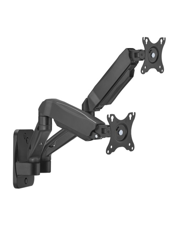 Dviejų 17”-32” monitorių spyruoklinis sieninis laikiklis, juodas