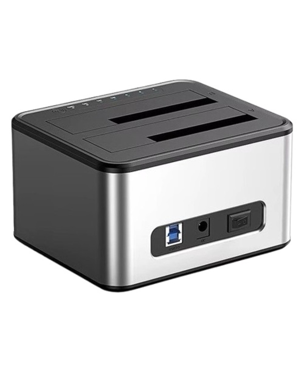 Dviejų diskų Docking Station, 2.5"/3.5" SSD/HDD, USB-B