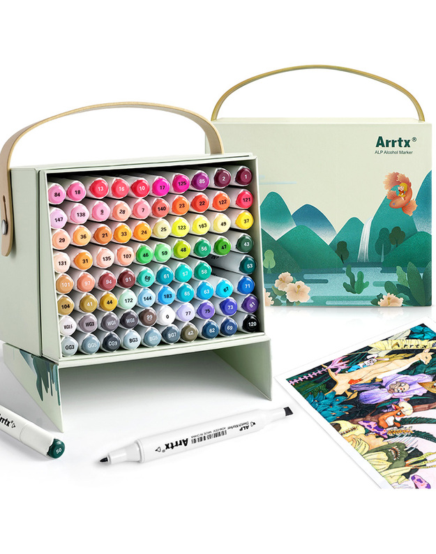 Dvipusiai markeriai-flomasteriai ARRTX Alp, 80 spalvų