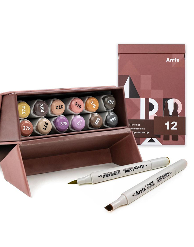 Dvipusiai markeriai - flomasteriai ARRTX Oros, 12 spalvų, žemės tonų